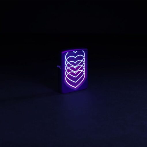 Zippo Black Light Hearts Design Black Matte - 48593 - Hình ảnh 8