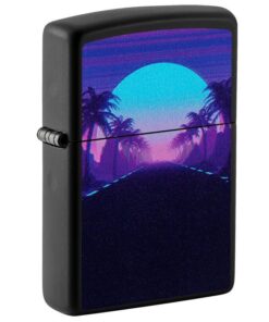 Zippo Sunset Black Light Design Black Lighter Black Matte - 49809