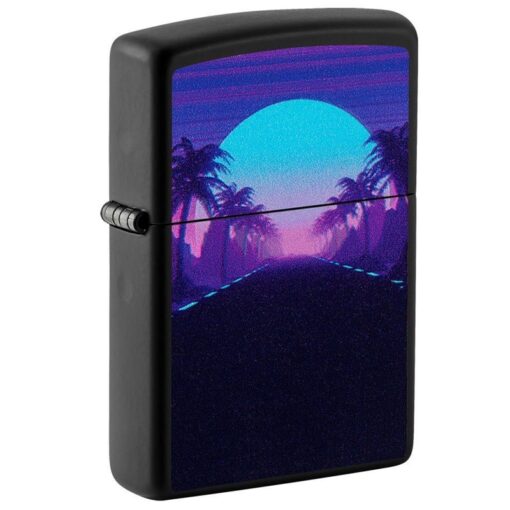 Zippo Sunset Black Light Design Black Lighter Black Matte - 49809