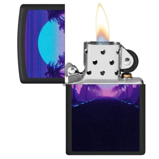 Zippo Sunset Black Light Design Black Lighter Black Matte - 49809 - Hình ảnh 5