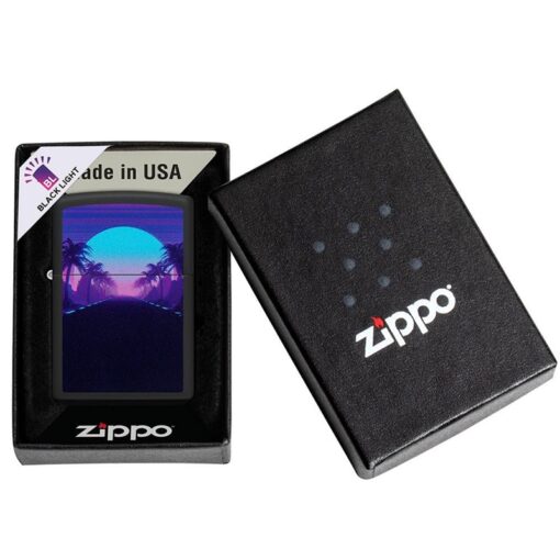 Zippo Sunset Black Light Design Black Lighter Black Matte - 49809 - Hình ảnh 7