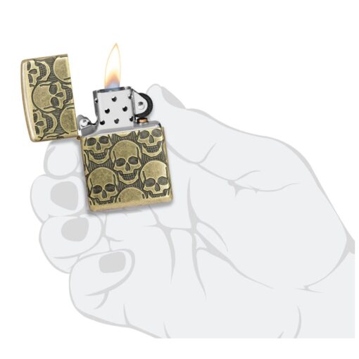 Zippo Armor Cackling Cranium Multicut Antique Brass - 46302 - Hình ảnh 7