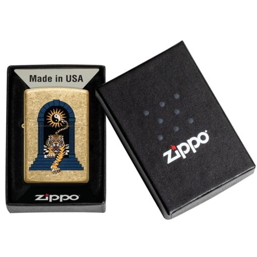Zippo Tiger Tattoo Design Tumbled Brass - 48613 - Hình ảnh 6