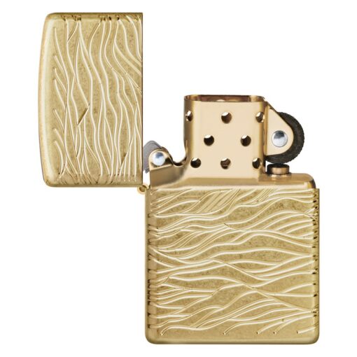 Zippo Armor Luxury Waves MultiCut Tumbled Brass - 46273 - Hình ảnh 6