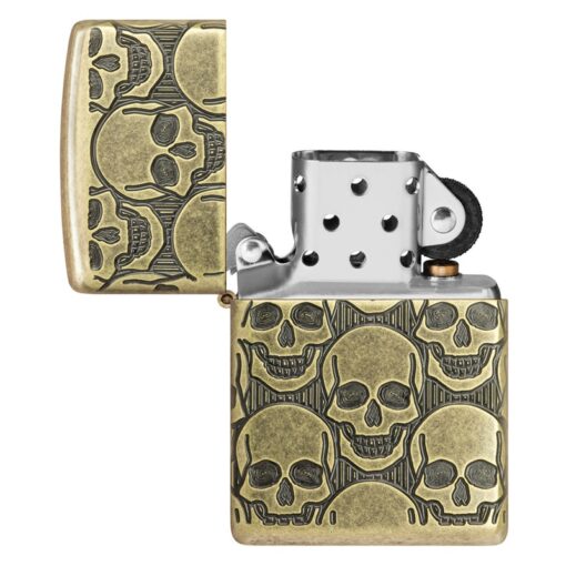 Zippo Armor Cackling Cranium Multicut Antique Brass - 46302 - Hình ảnh 4