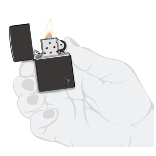 Zippo Armor Deep Carved Flame High Polish Black - 46402 - Hình ảnh 5