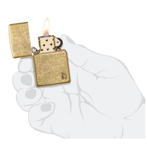 Zippo Armor Deep Carved Flame Tumbled Brass - 46398 - Hình ảnh 5