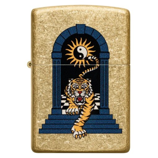 Zippo Tiger Tattoo Design Tumbled Brass - 48613 - Hình ảnh 4