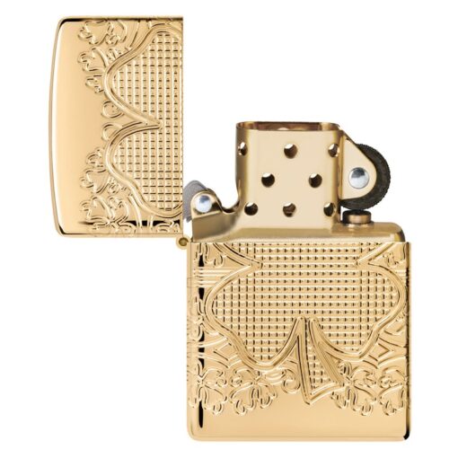 Zippo Lucky Clover Armor MultiCut High Polish Gold Plate - 46301 - Hình ảnh 7