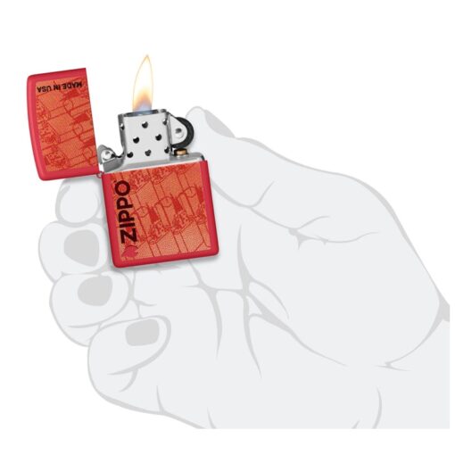 Zippo Made in USA Red Matte - 46487 - Hình ảnh 5