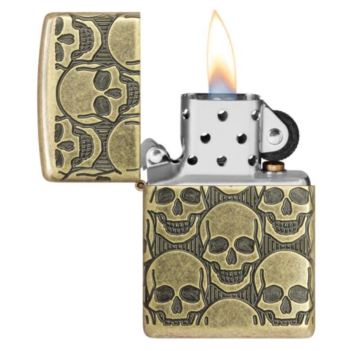 Zippo Armor Cackling Cranium Multicut Antique Brass - 46302 - Hình ảnh 3