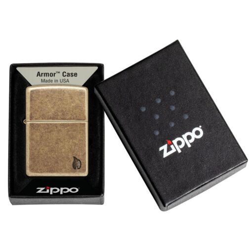 Zippo Armor Deep Carved Flame Antique Brass - 46400 - Hình ảnh 6