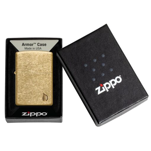 Zippo Armor Deep Carved Flame Tumbled Brass - 46398 - Hình ảnh 6