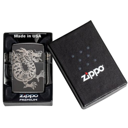 Zippo Lucky Dragon Photo 360° High Polish Black - 46260 - Hình ảnh 10