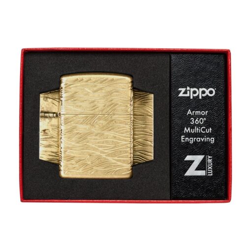 Zippo Armor Luxury Waves MultiCut Tumbled Brass - 46273 - Hình ảnh 9
