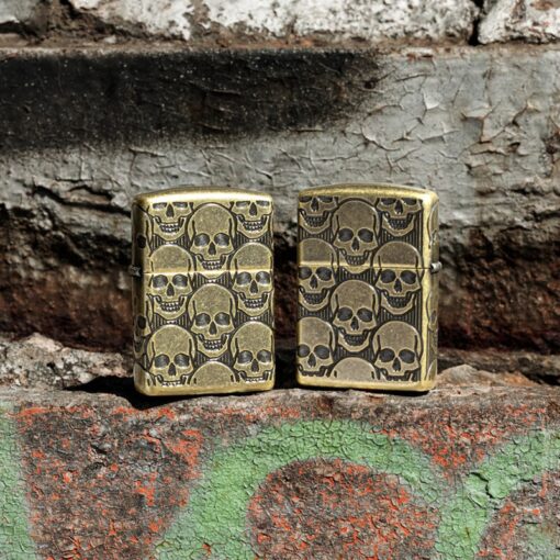 Zippo Armor Cackling Cranium Multicut Antique Brass - 46302 - Hình ảnh 8