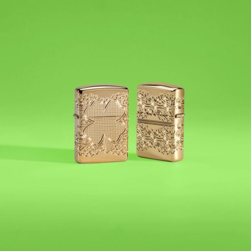 Zippo Lucky Clover Armor MultiCut High Polish Gold Plate - 46301 - Hình ảnh 10