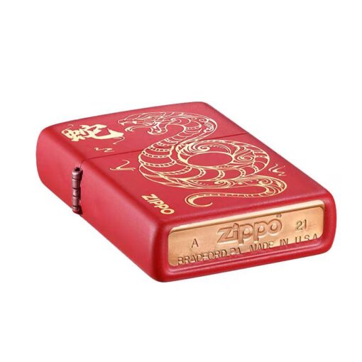 Zippo Deep Carved Auspicious Snake Red matte - 233SNAKE - Hình ảnh 3