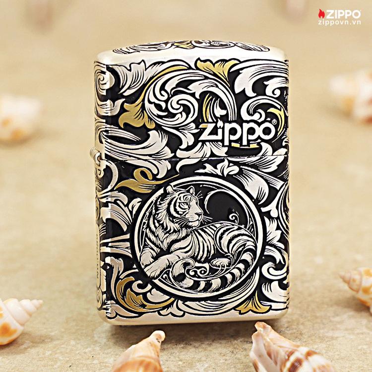 Zippo 12 con giáp cao cấp năm Dần – Hổ 12.3CC
