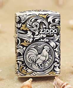 Zippo 12 con giáp cao cấp năm Dậu – Gà 12.10CC