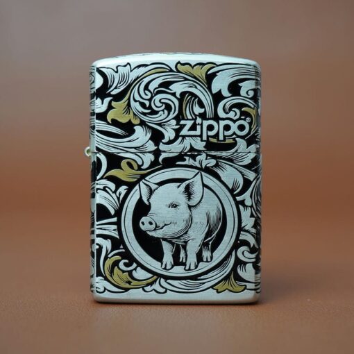 Zippo 12 con giáp cao cấp năm Hợi – Lợn 12.12CC - Hình ảnh 3