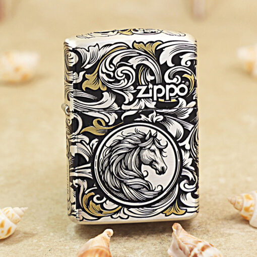 Zippo 12 con giáp cao cấp năm Ngọ – Ngựa 12.7CC
