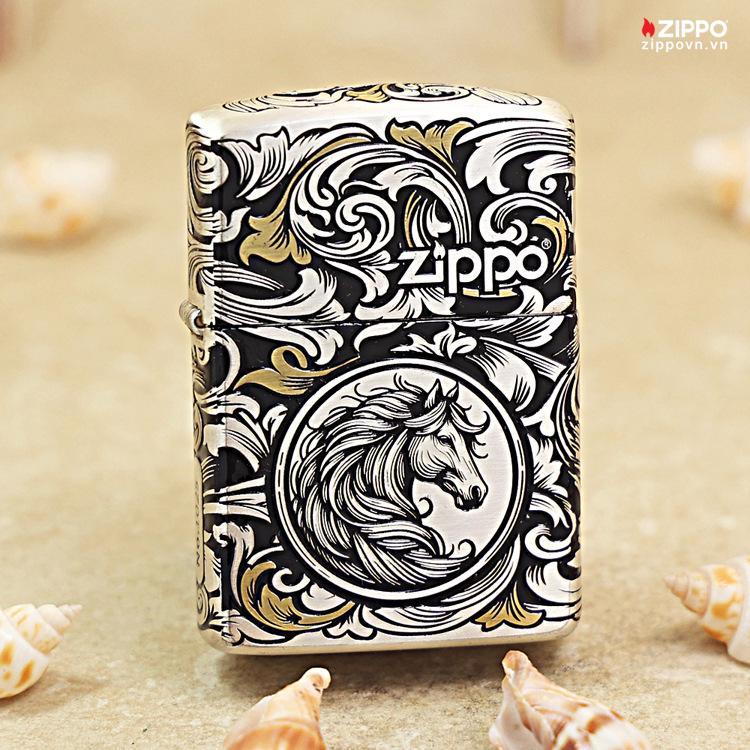 Zippo 12 con giáp cao cấp năm Ngọ – Ngựa 12.7CC