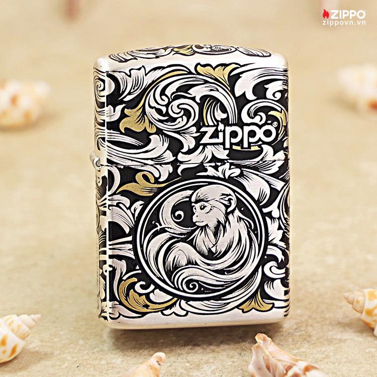Zippo 12 con giáp cao cấp năm Thân – Khỉ 12.9CC