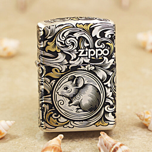 Zippo 12 con giáp cao cấp năm Tí – Chuột 12.1CC