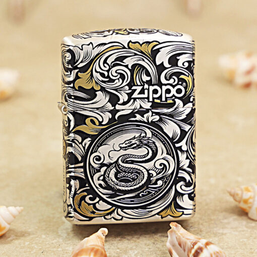 Zippo 12 con giáp cao cấp năm Tị – Rắn 12.6CC