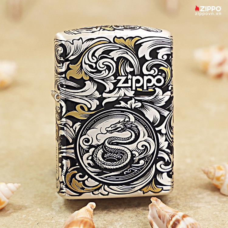 Zippo 12 con giáp cao cấp năm Tị – Rắn 12.6CC