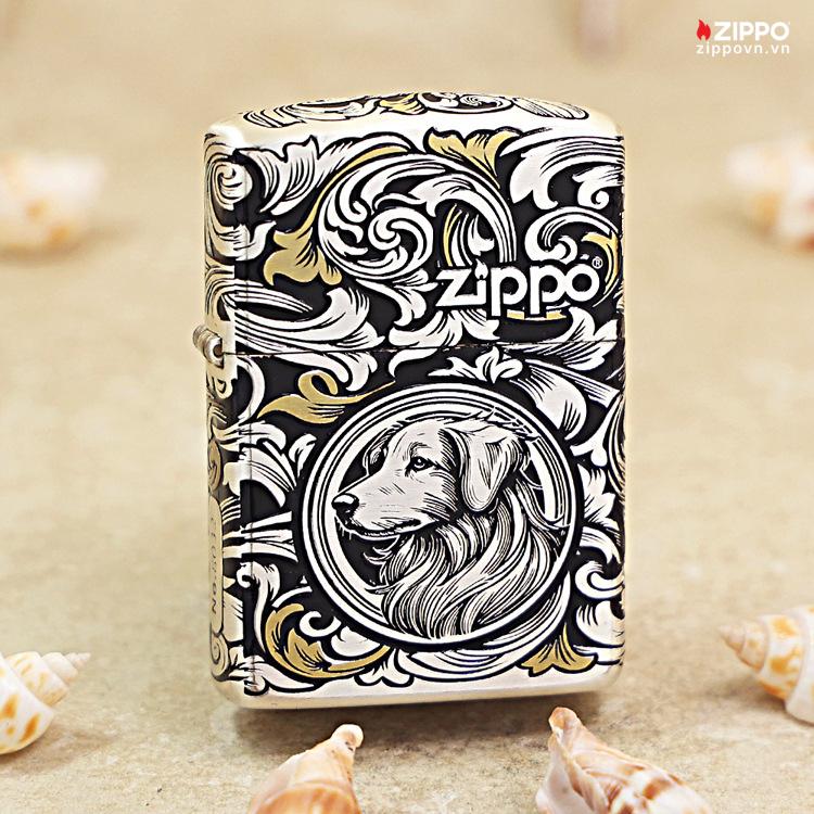 Zippo 12 con giáp cao cấp năm Tuất – Chó 12.11CC