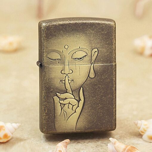 Zippo Antique Bronze Zen Buddha Enlightenment - OD12 - Hình ảnh 2