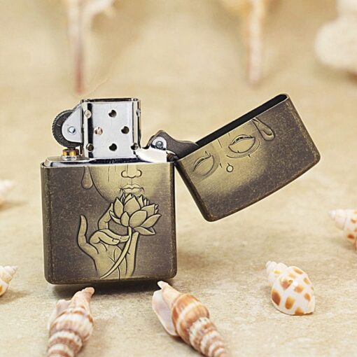 Zippo Antique Bronze Zen Buddha Enlightenment - OD12 - Hình ảnh 5
