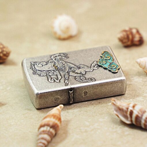 Zippo Antique Silver Plate Zodiac Horse - OD19 - Hình ảnh 6