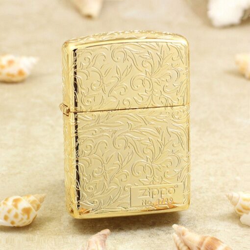 Zippo Gold-plated Arabesque Pattern with Logo Zippo - ZA-3-22D - Hình ảnh 2