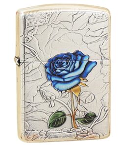 Zippo Silver Plated Enchantress Blue Rose - OD18