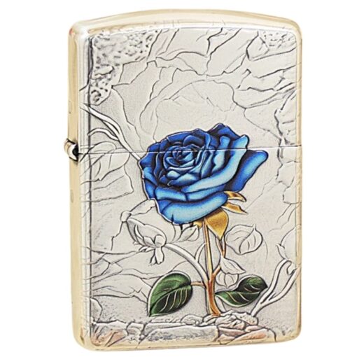 Zippo Silver Plated Enchantress Blue Rose - OD18