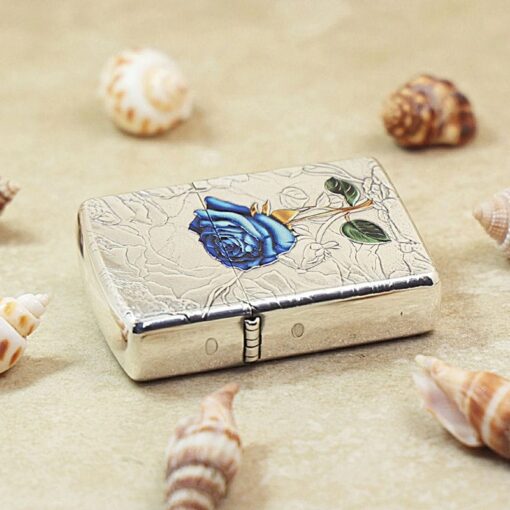 Zippo Silver Plated Enchantress Blue Rose - OD18 - Hình ảnh 6