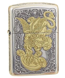 Zippo Silver Plated Two-Tone Lucky Pixiu - OD20