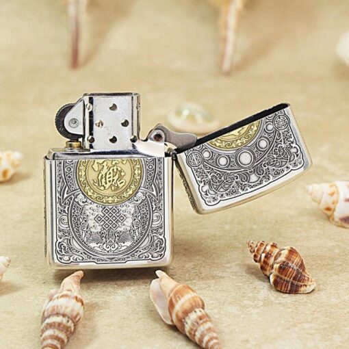 Zippo Silver Plated Two-Tone Lucky Pixiu - OD20 - Hình ảnh 5