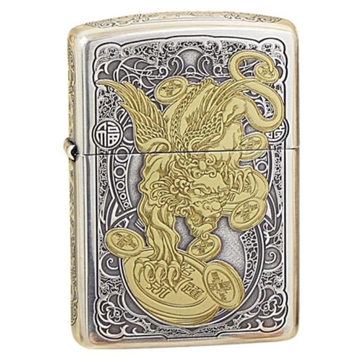 Zippo Silver Plated Two-Tone Lucky Pixiu - OD20