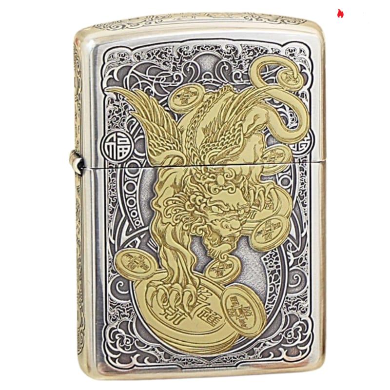 Zippo Silver Plated Two-Tone Lucky Pixiu - OD20