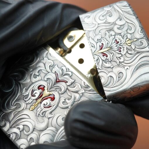 Zippo Silver Plated Two-Tone Six-tusk Elephant - OD23 - Hình ảnh 13