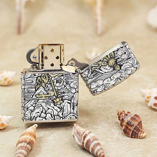 Zippo Two-Tone Silver Plated God of Wealth - OD13 - Hình ảnh 5