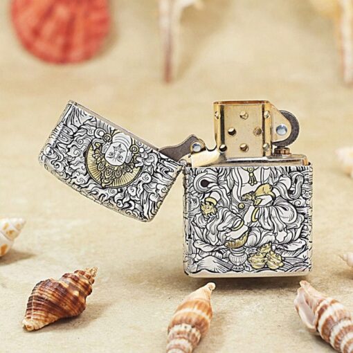 Zippo Two-Tone Silver Plated God of Wealth - OD13 - Hình ảnh 4