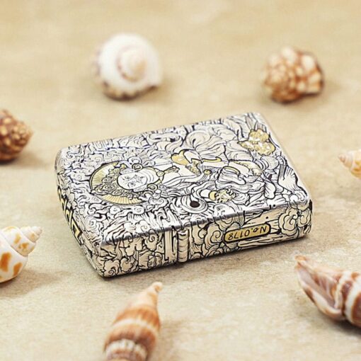 Zippo Two-Tone Silver Plated God of Wealth - OD13 - Hình ảnh 6