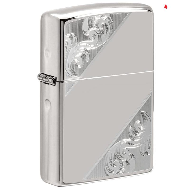 Zippo Sterling Silver Diagonal Filigree Design - 49479