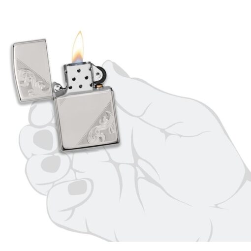 Zippo Sterling Silver Diagonal Filigree Design - 49479 - Hình ảnh 8