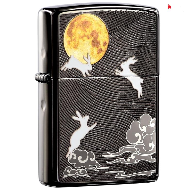 Zippo Limited Edition Mid Autumn Pattern Festival Moon and Rabbits Design - CZA-2-27